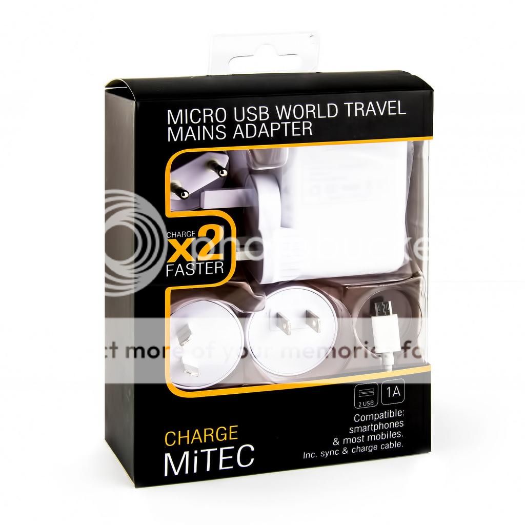 Dual USB World Travel Mains Adapter With Micro USB Data Cable price in